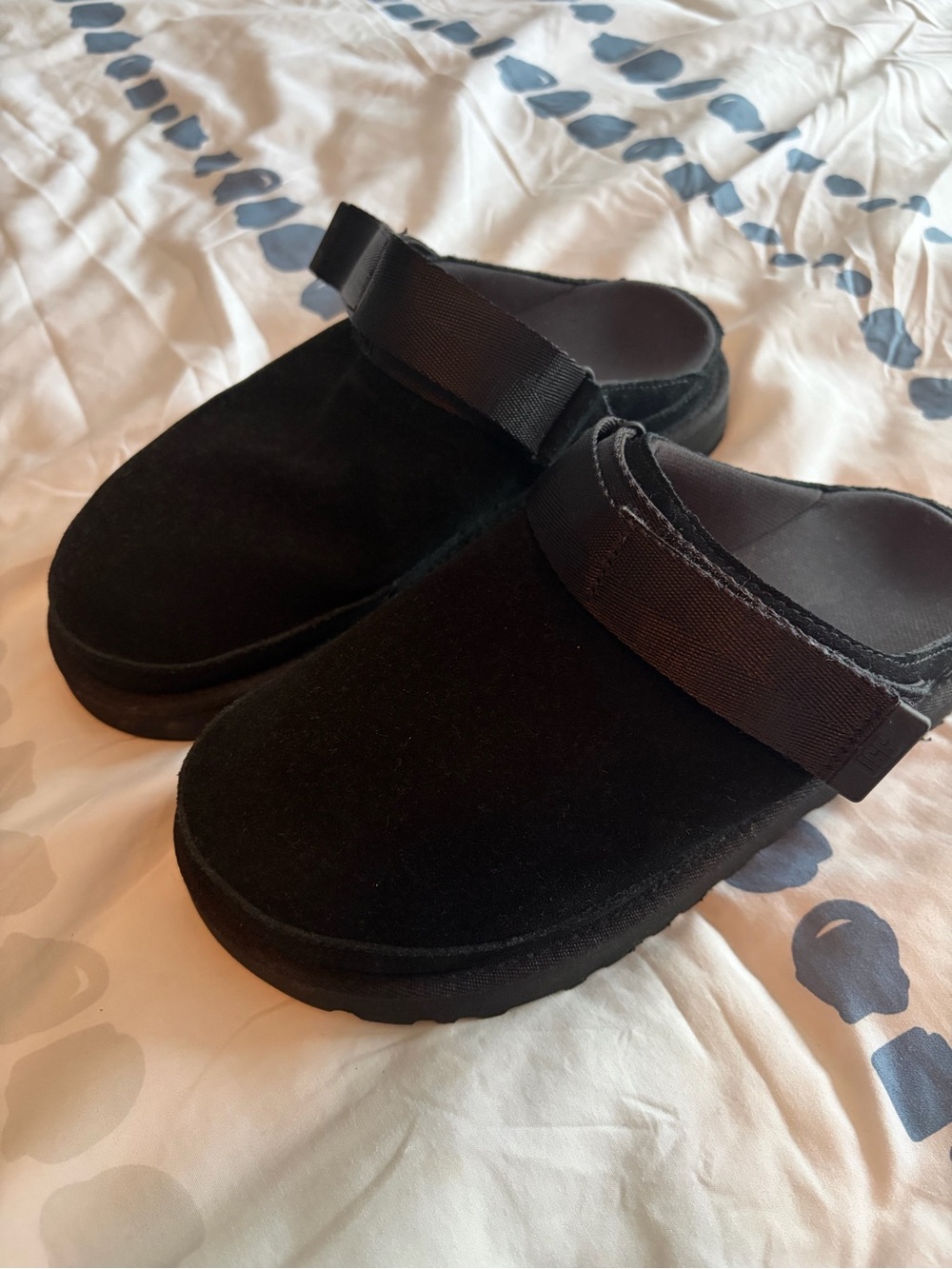 UGG Goldenstar Women’s Black Suede Mule Clogs with Strap